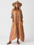 Joséphine | Robe Midi Imprimée à Col Cranché et Poches