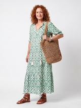 Emmanuelle | Robe Midi à Motif et Col en V
