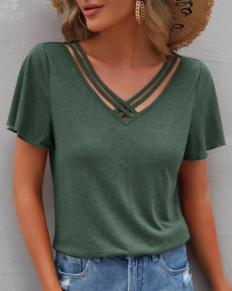 Marion | T-Shirt Uni Col V