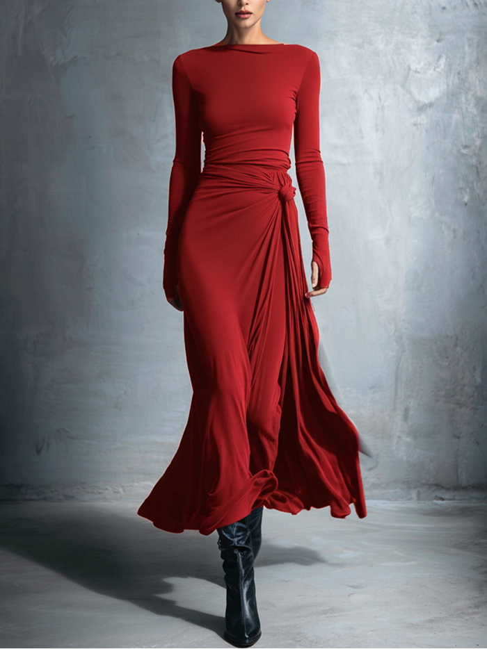Naomie | Maxi Wrap Dress with Silky Tie