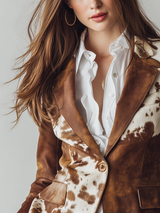 Solveig | Eco-Conscious Vintage Cow-Print Blazer