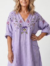 Idoine | Robe Midi Fleurie à Grandes Poches