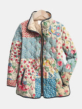 Zoé | Soft Floral Patchwork Quilted Jacket