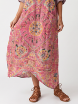 Reine | Robe Midi à Motif Abstrait et Poches