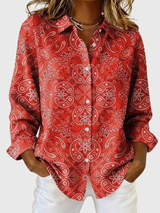 Katarina | Paisley Print Button-Up Blouse
