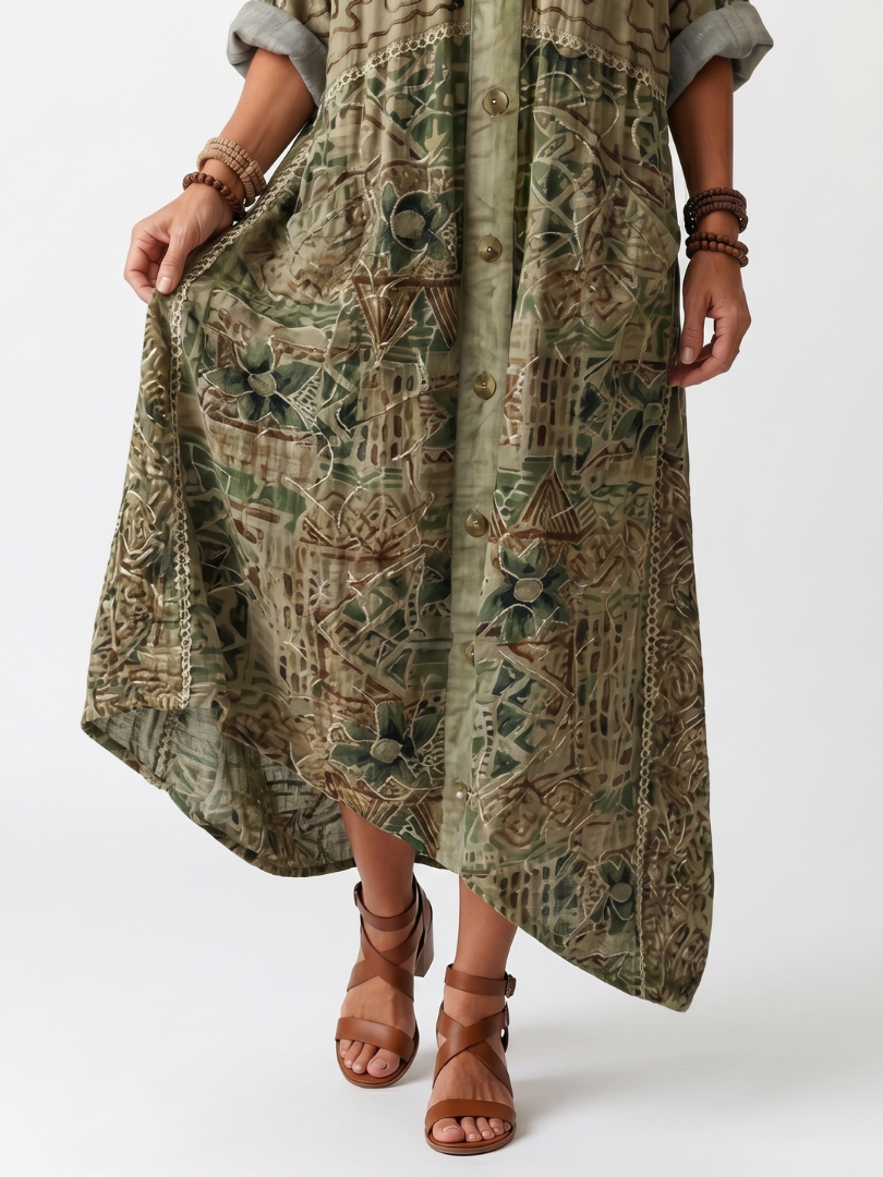 Rachilde | Robe Midi Boutonnée à Grandes Poches