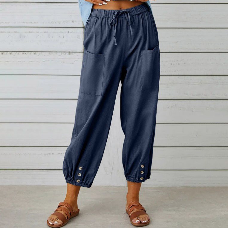Isabelle | Pantalon Large en Toile Légère
