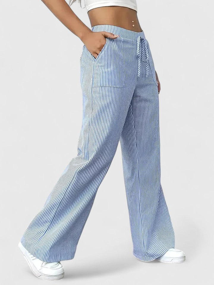 Corentine | Pantalon Large à Détails Élégants