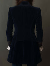 Athénaïs | Long Embroidered Vintage Navy Jacket