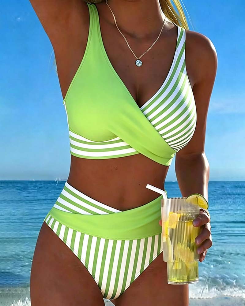 Aliénor | Bikini à Rayures Croisées