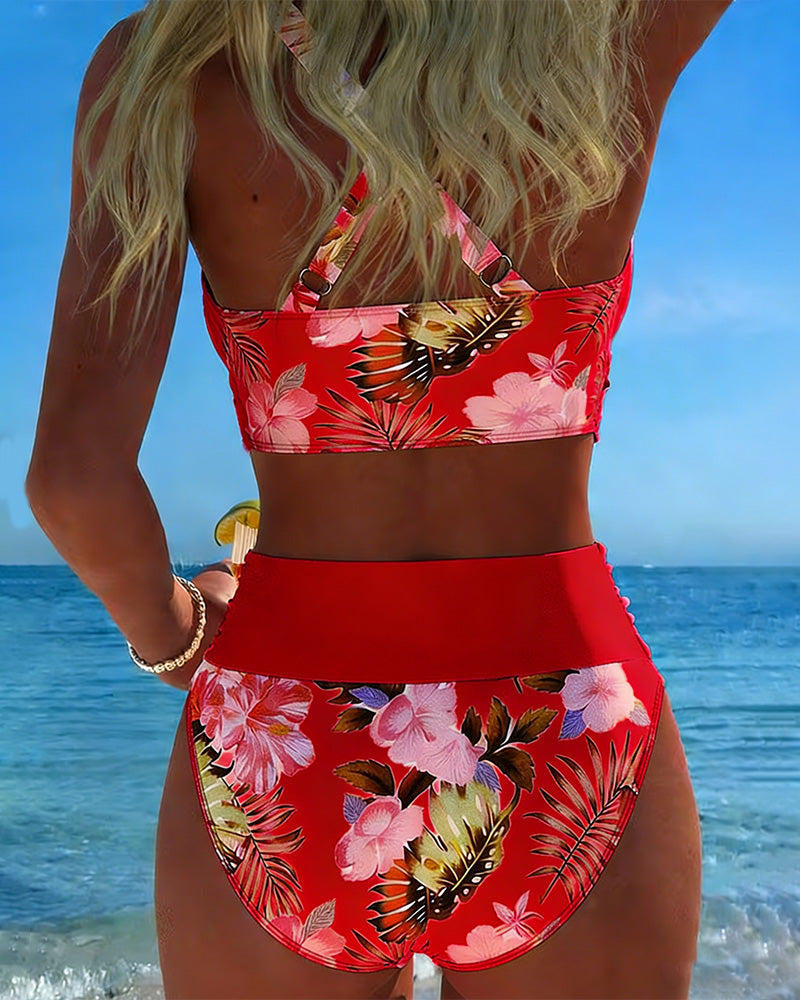 Jessica | Bikini à Motif Floral Contrasté