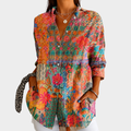 Priscille | Blouse Patchwork à Fleurs Sauvages