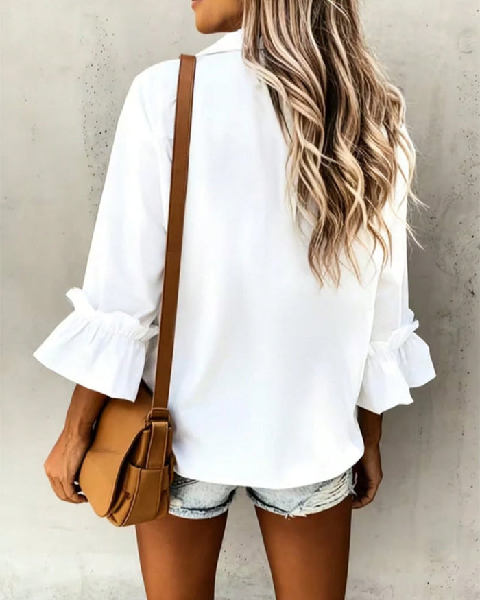 Chloé | Chemise Unie à Poche Poitrine