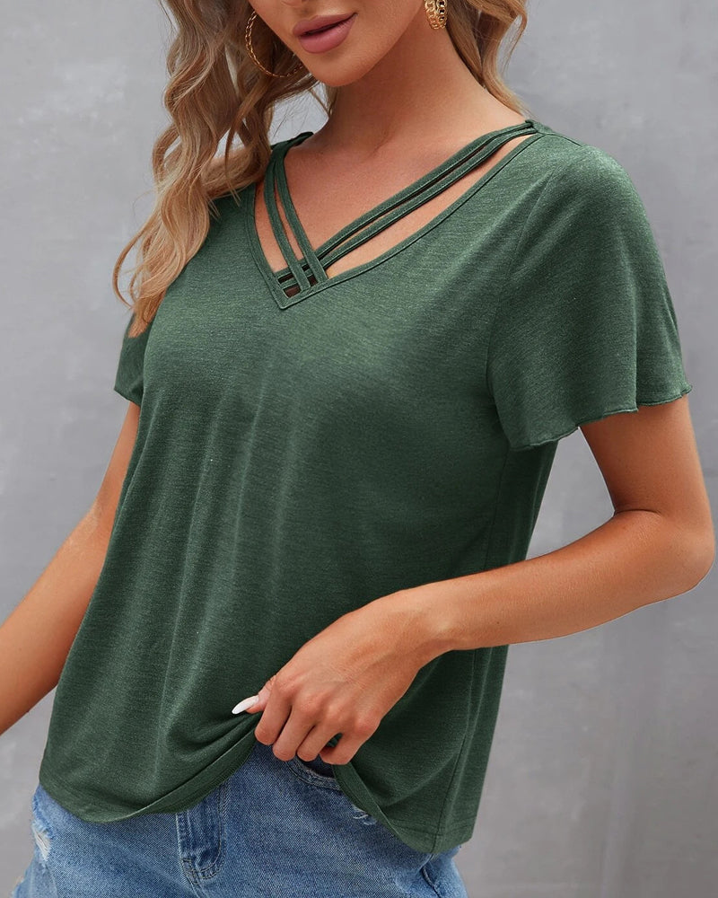 Marion | T-Shirt Uni Col V