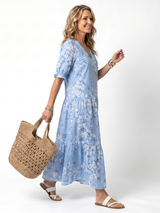Florentine | Robe Midi Fleurie à Lanières