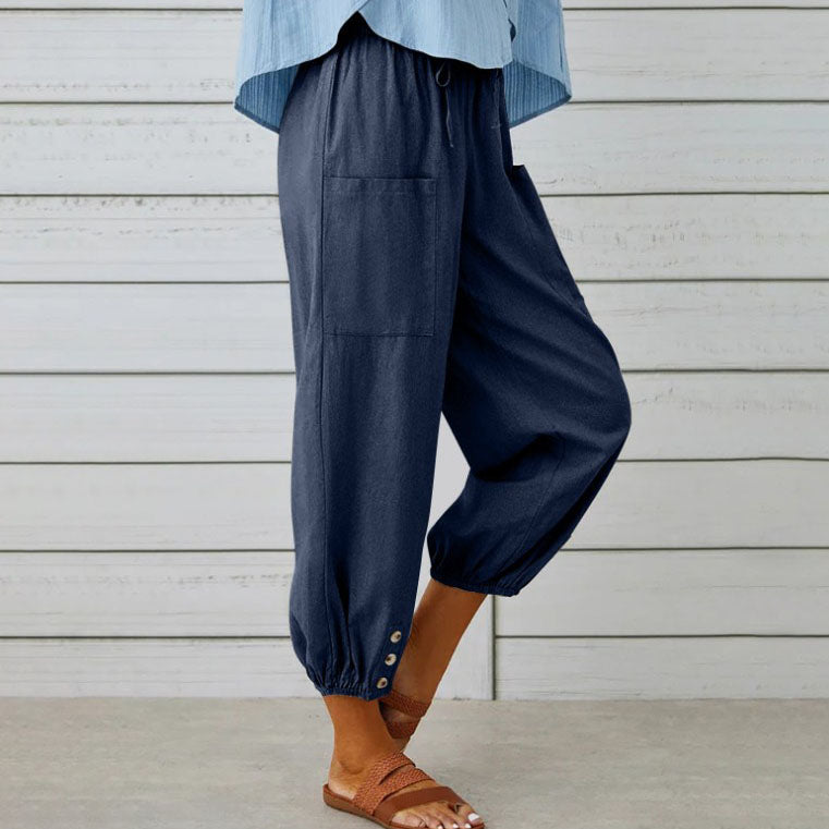 Isabelle | Pantalon Large en Toile Légère