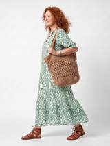 Emmanuelle | Robe Midi à Motif et Col en V