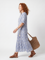 Clémentine | Robe Midi Imprimée à Lanières