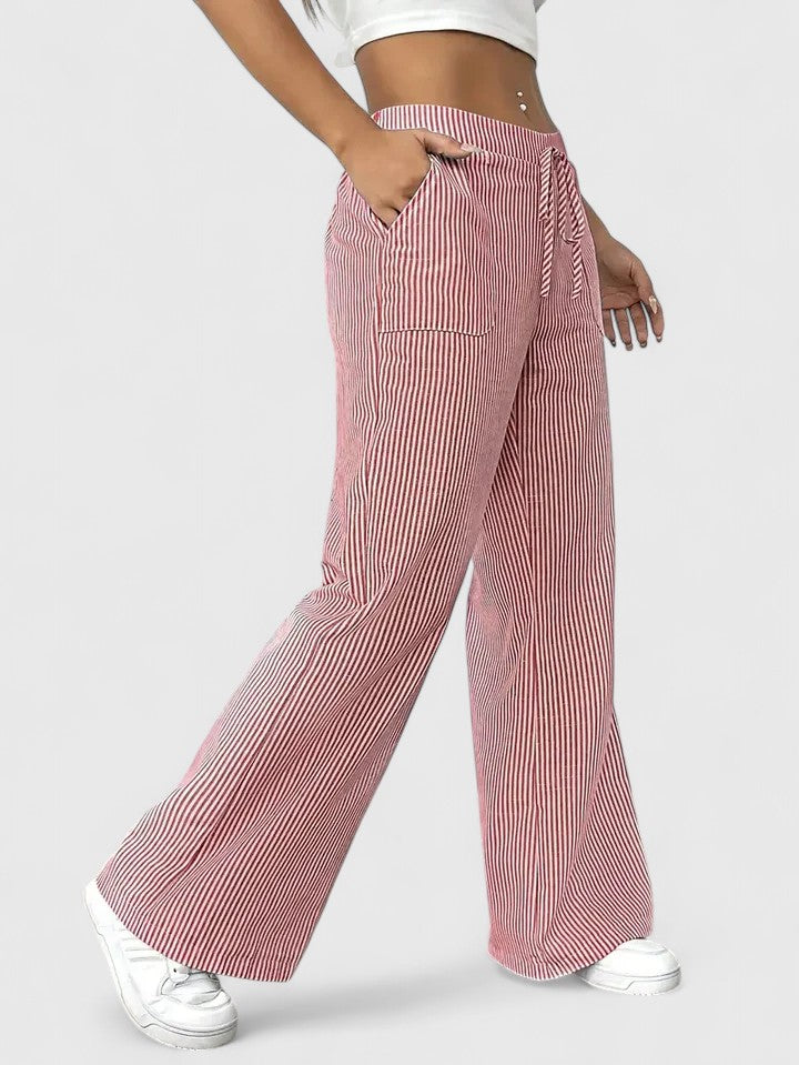 Corentine | Pantalon Large à Détails Élégants