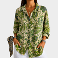 Zélie | Bluse à Motif Jardin Vert