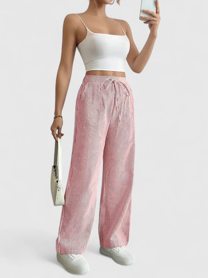 Corentine | Pantalon Large à Détails Élégants