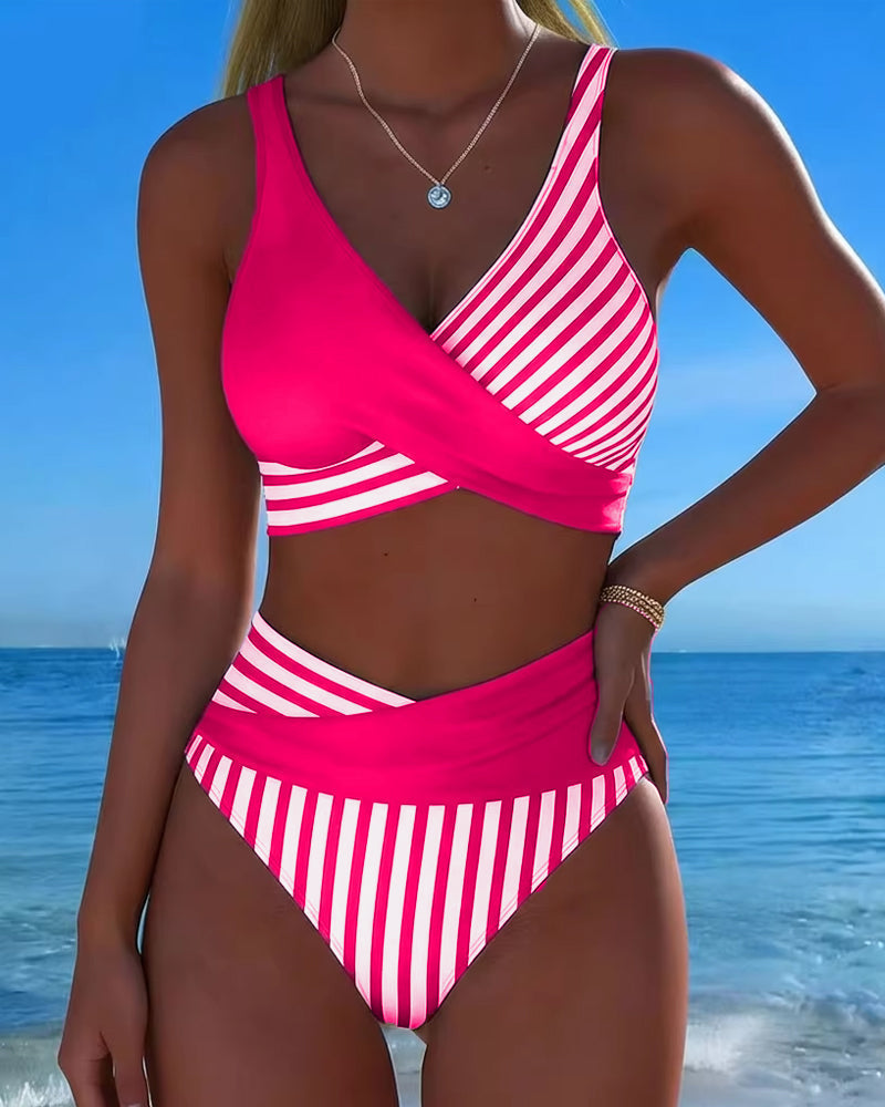 Aliénor | Bikini à Rayures Croisées