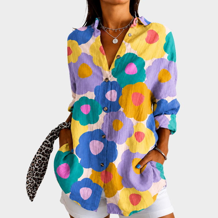 Héloïse | Bluse à Motif Fleuri Pastel