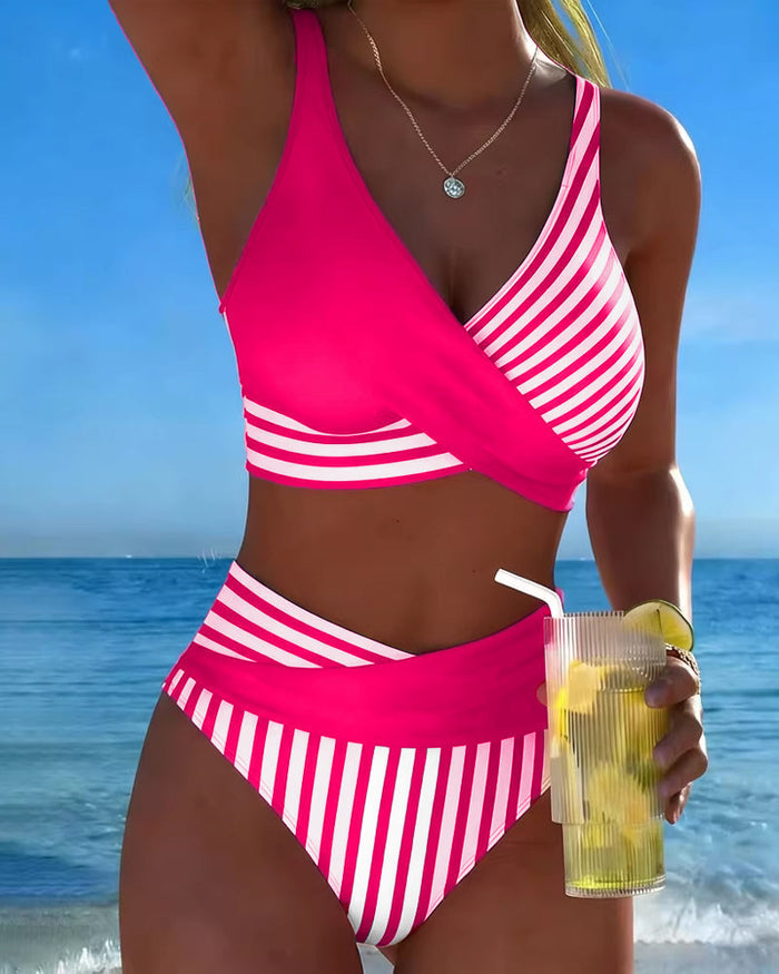 Aliénor | Bikini à Rayures Croisées