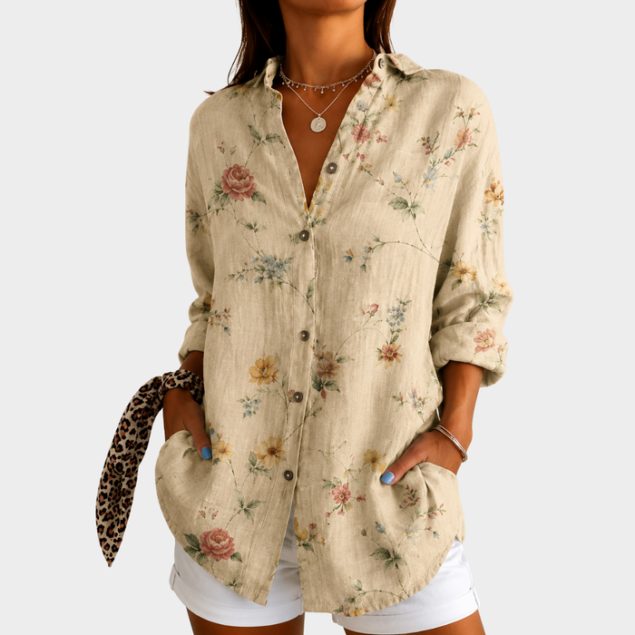Edwige | Blouse à Motif Prairie Discret
