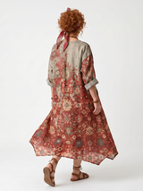 Jacqueline | Robe Midi à Motifs Mélangés