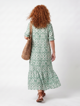 Emmanuelle | Robe Midi à Motif et Col en V