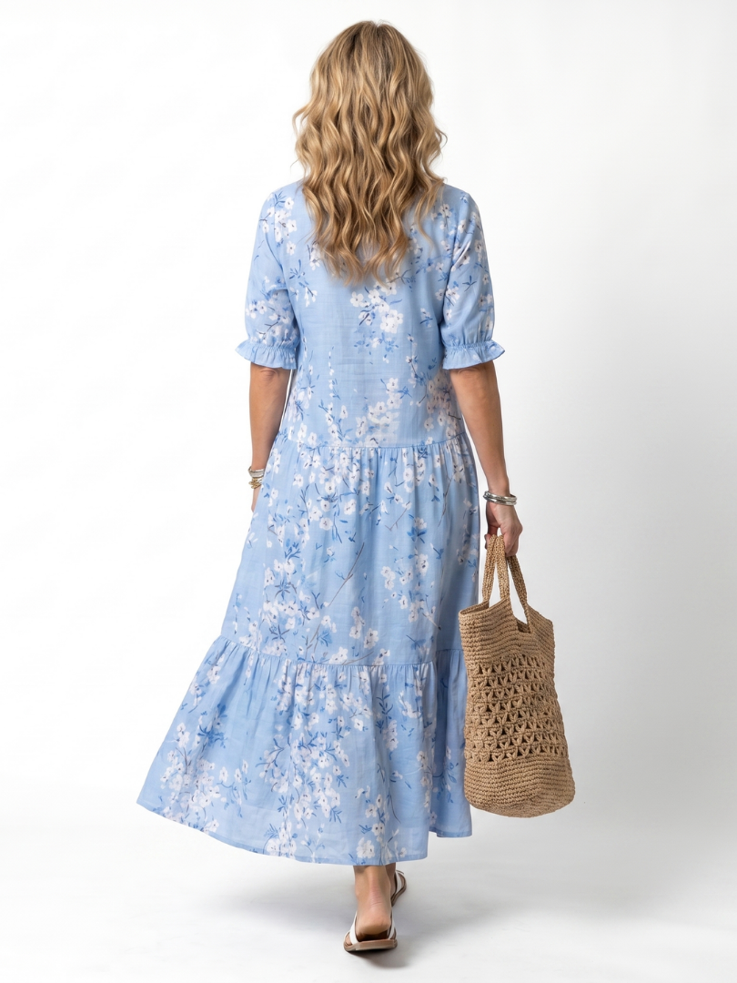 Florentine | Robe Midi Fleurie à Lanières