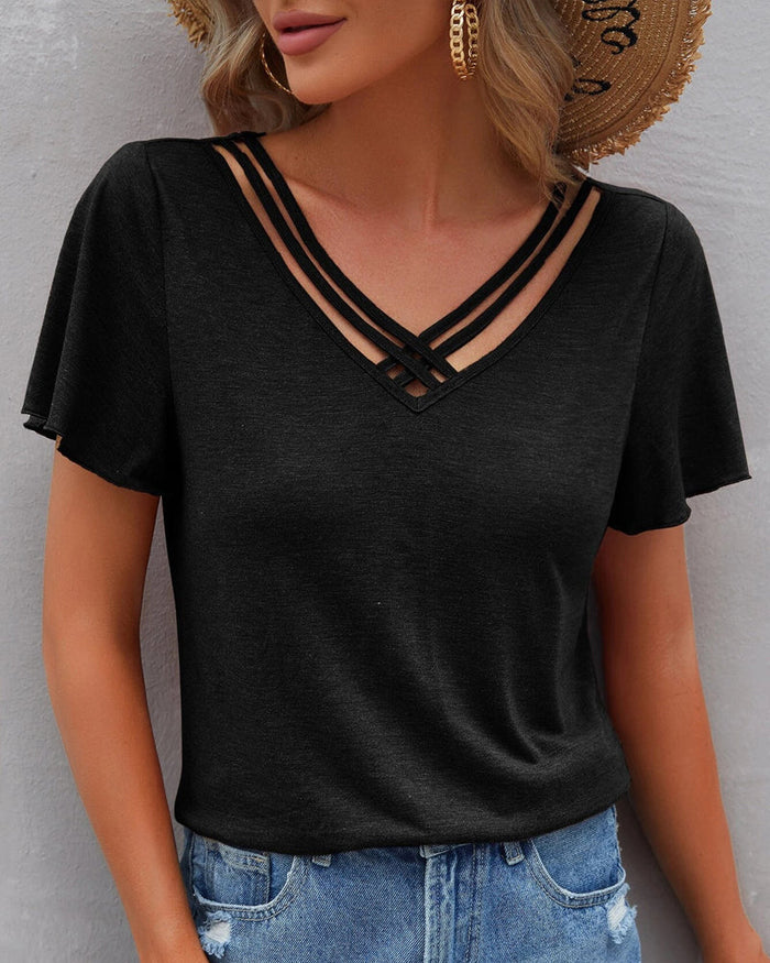 Marion | T-Shirt Uni Col V