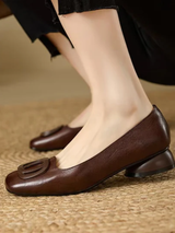 Clotilde | Ballerines en Cuir à Bout Carré