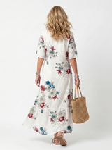 Maeva | Robe Midi Fleurie Éparse à Lanières