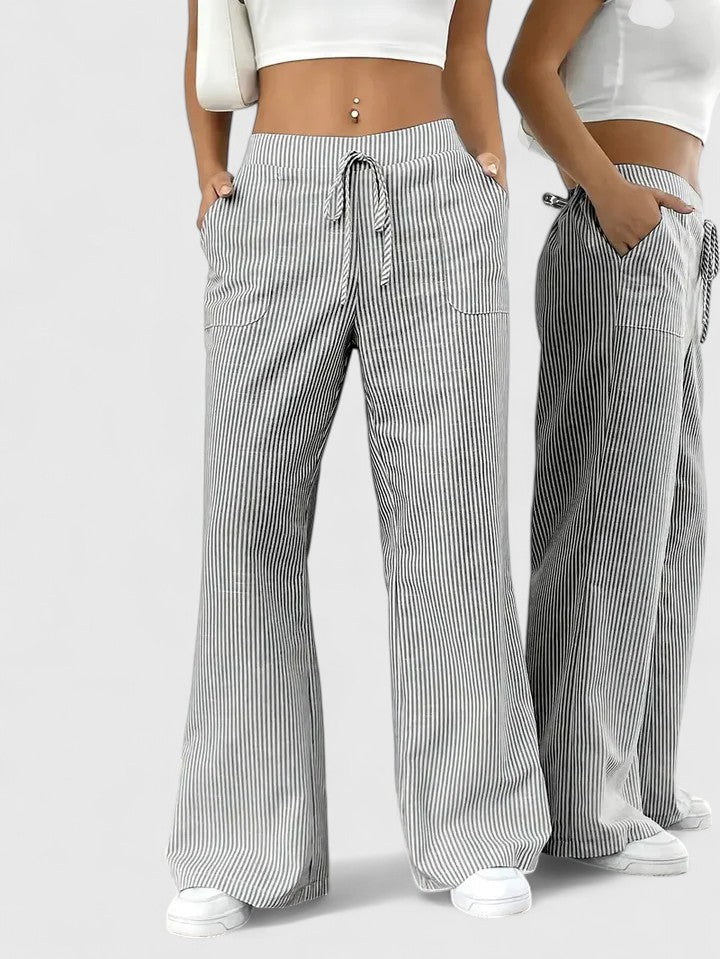 Corentine | Pantalon Large à Détails Élégants