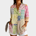 Inès | Bluse Patchwork à Motif Jardin