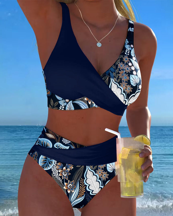 Yvette | Bikini Bicolore à Motif Floral