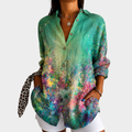 Gisèle | Bluse à Motif Prairie Émeraude
