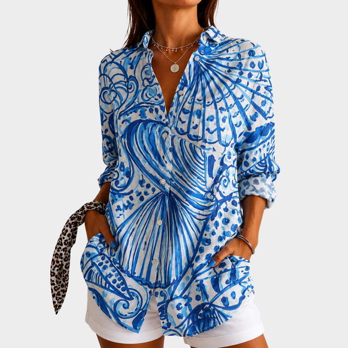 Zoé | Hemdbluse à Motif Coquillages