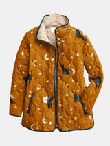 Nicole | Ochre Cats & Stars Quilted Jacket