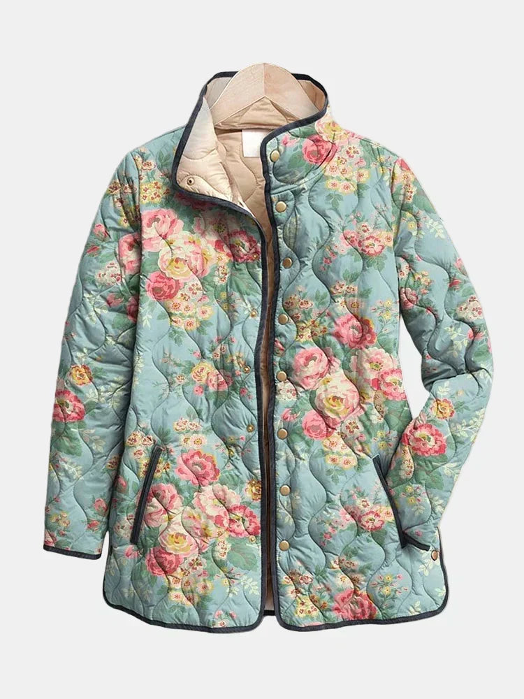 Mathilde | Celadon Floral Quilted Jacket