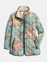 Mathilde | Celadon Floral Quilted Jacket