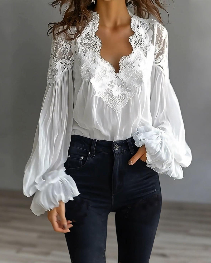 Océane | Blouse en Dentelle Patchwork