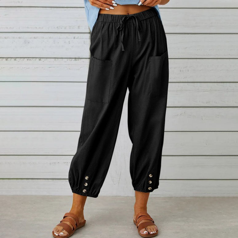 Isabelle | Pantalon Large en Toile Légère