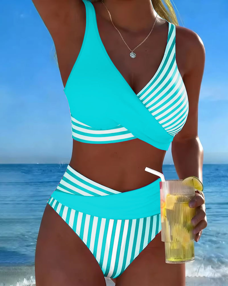 Aliénor | Bikini à Rayures Croisées