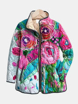 Lucie | Watercolor Floral Quilted Jacket