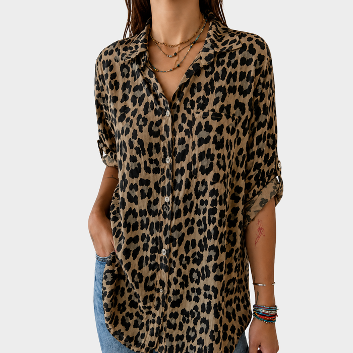 Wivine | Blouse Décontractée à Motif Safari