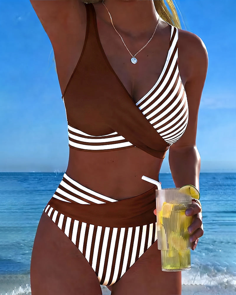 Aliénor | Bikini à Rayures Croisées