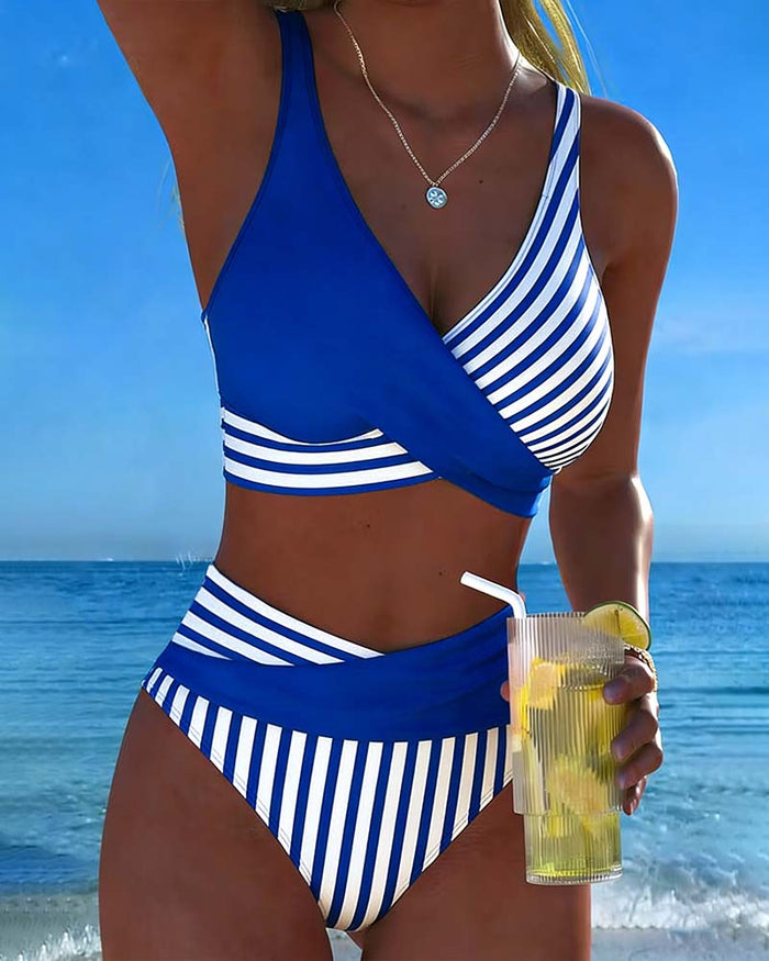 Aliénor | Bikini à Rayures Croisées